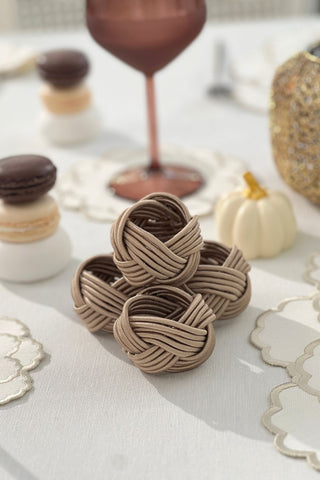 Exclusive Handmade Napkin Rings - Beige Colour