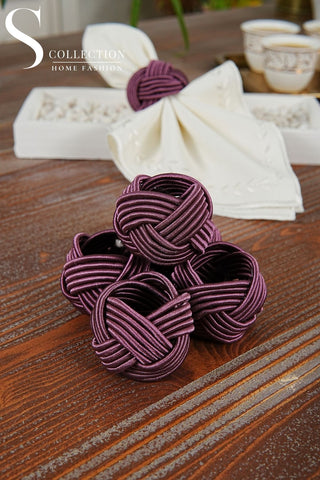Exclusive Handmade Napkin Rings - Plum Colour