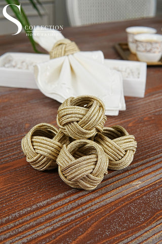 Exclusive Handmade Napkin Rings - Shine Gold Colour