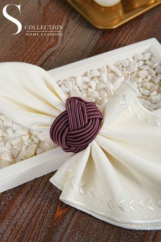 Exclusive Handmade Napkin Rings - Plum Colour