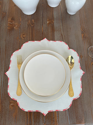 Zebra Pink Embroidered Placemats, 12 Pieces for 12