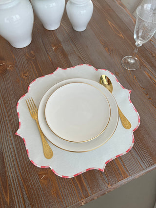 Zebra Pink Embroidered Placemats, 12 Pieces for 12