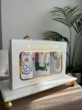 Christmas Special Design Gift Towel Set - Colorful Embroidered
