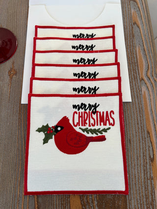 Christmas Design Bird Cocktail Napkin - 6 Persons - Waterproof Fabric – S COLLECTION – image 5
