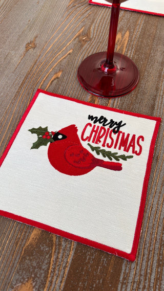 Christmas Design Bird Cocktail Napkin - 6 Persons - Waterproof Fabric – S COLLECTION – image 7