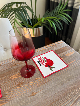 Christmas Design Bird Cocktail Napkin - 6 Persons - Waterproof Fabric – S COLLECTION – image 4