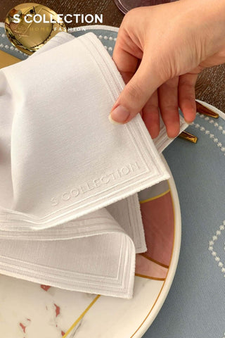 Floria Light Blue Embroidered Placemat Set, 18 Pieces for 6